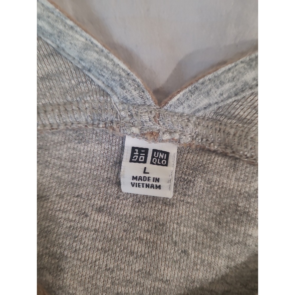 Uniqlo Women SZ L Brown V-Neck 3/4 Sleeve Sweater Dress w/pockets minalmalist - Picture 5 of 10